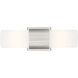 Bolivar 2 Light 4 inch Satin Nickel Bath Vanity Light Wall Light in Matte White Glass