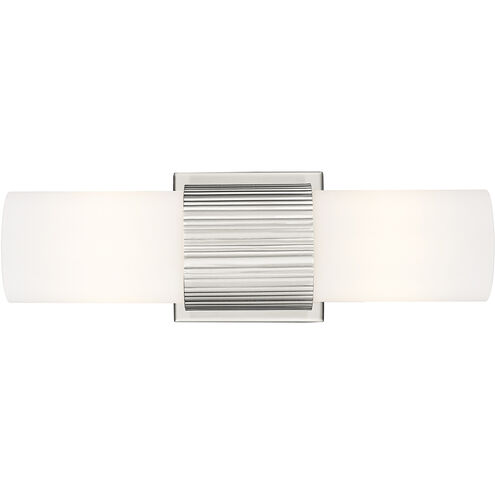 Bolivar 2 Light 4 inch Satin Nickel Bath Vanity Light Wall Light in Matte White Glass