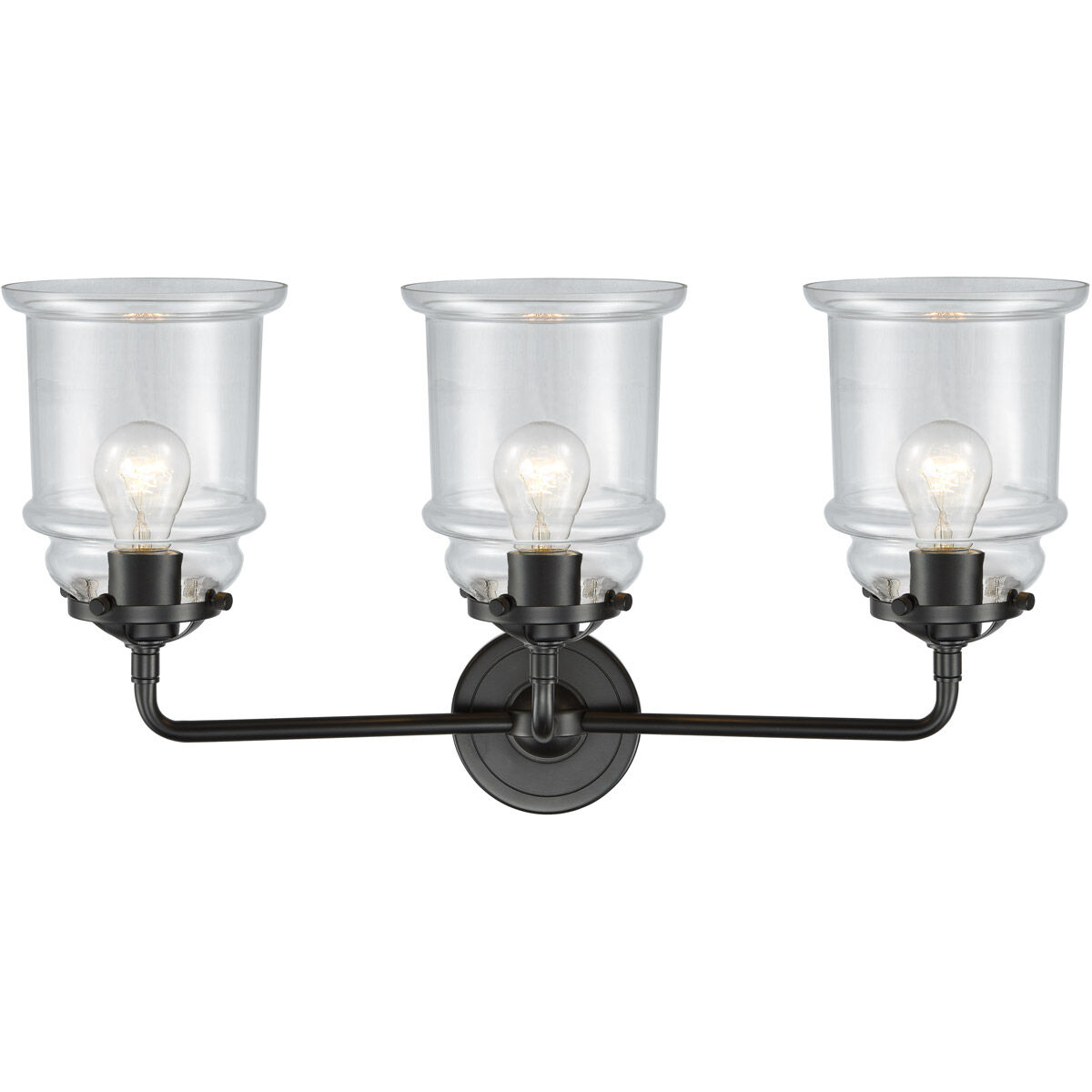 Nouveau Canton 3 Light 24 inch Oil Rubbed Bronze Bath Vanity Light Wall Light in Clear Glass, Nouveau