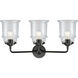 Nouveau Canton 3 Light 24 inch Oil Rubbed Bronze Bath Vanity Light Wall Light in Clear Glass, Nouveau