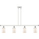 Ballston Small Bell 4 Light 48 inch White and Polished Chrome Island Light Ceiling Light in Matte White Glass