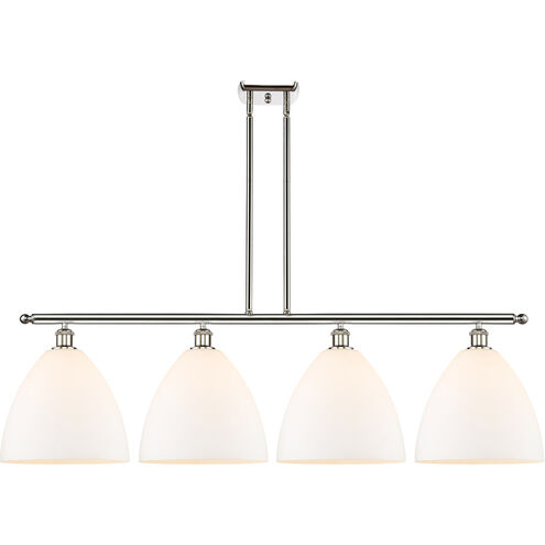 Ballston Ballston Dome LED 50.25 inch Polished Nickel Island Light Ceiling Light in Matte White Glass