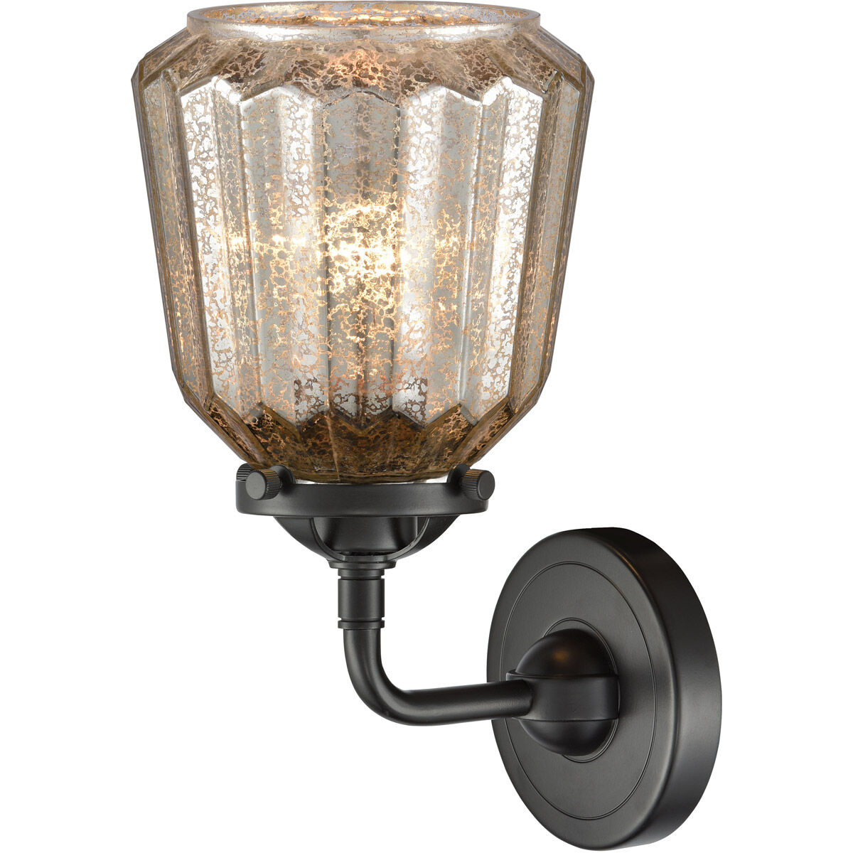 Nouveau Chatham 1 Light 6 inch Oil Rubbed Bronze Sconce Wall Light in Mercury Glass, Nouveau