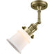Franklin Restoration Small Canton LED 6 inch Antique Brass Semi-Flush Mount Ceiling Light in Matte White Glass, Franklin Restoration