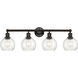 Edison Athens 4 Light 33 inch Oil Rubbed Bronze Bath Vanity Light Wall Light in Seedy Glass