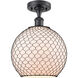 Ballston Large Farmhouse Chicken Wire 1 Light 10 inch Matte Black Semi-Flush Mount Ceiling Light, Ballston