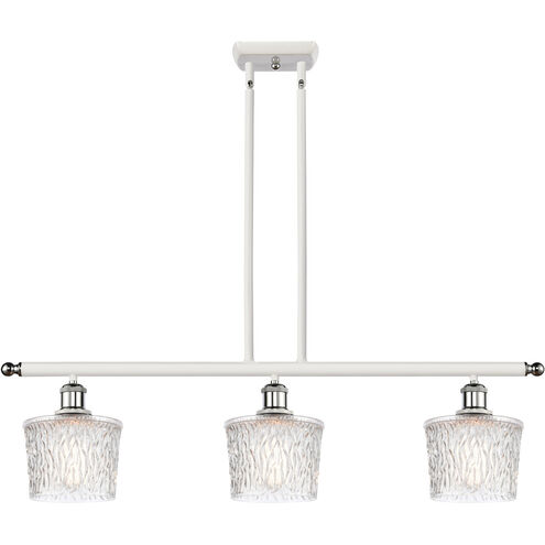 Ballston Niagra 3 Light 36 inch White and Polished Chrome Island Light Ceiling Light, Ballston