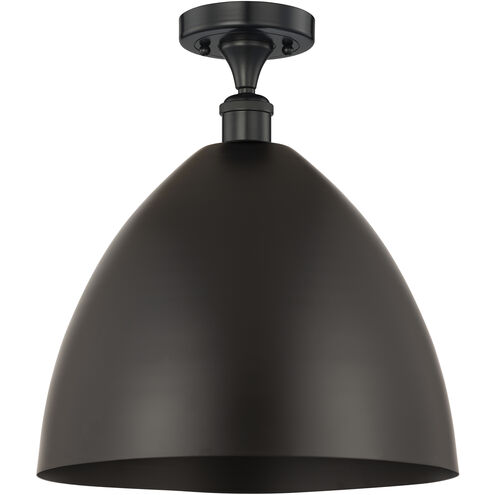 Edison Metal Bristol 1 Light 16 inch Matte Black Semi-Flush Mount Ceiling Light