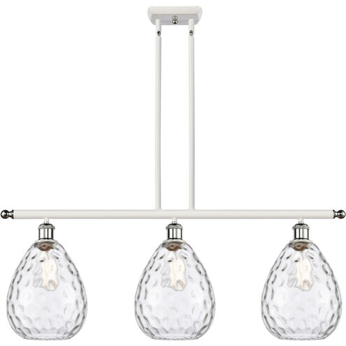 Ballston Large Waverly 3 Light 36 inch White and Polished Chrome Island Light Ceiling Light, Ballston