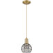 Arcadia Rochester 1 Light 5.88 inch Brushed Brass Mini Pendant Ceiling Light