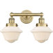 Oxford 2 Light 15.5 inch Brushed Brass and Matte White Bath Vanity Light Wall Light