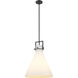 Newton Cone 1 Light 16 inch Matte Black Pendant Ceiling Light in Matte White Glass