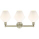 Cindyrella 3 Light 26 inch Antique Brass and Cased Matte White Bath Vanity Light Wall Light