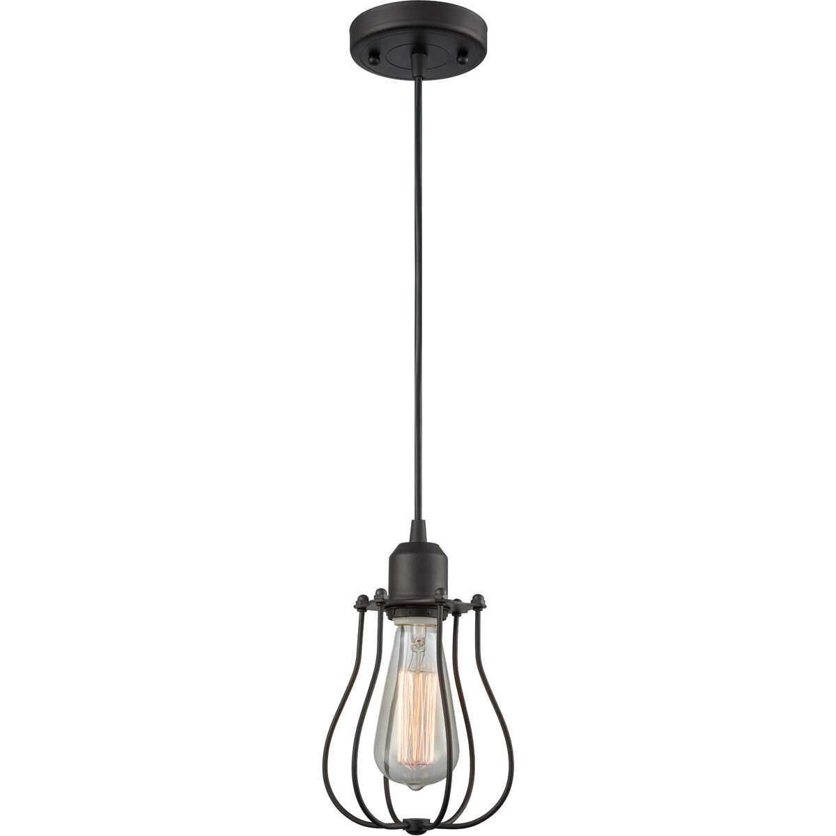 Austere Muselet 1 Light 6 inch Oil Rubbed Bronze Mini Pendant Ceiling Light in Incandescent, Austere