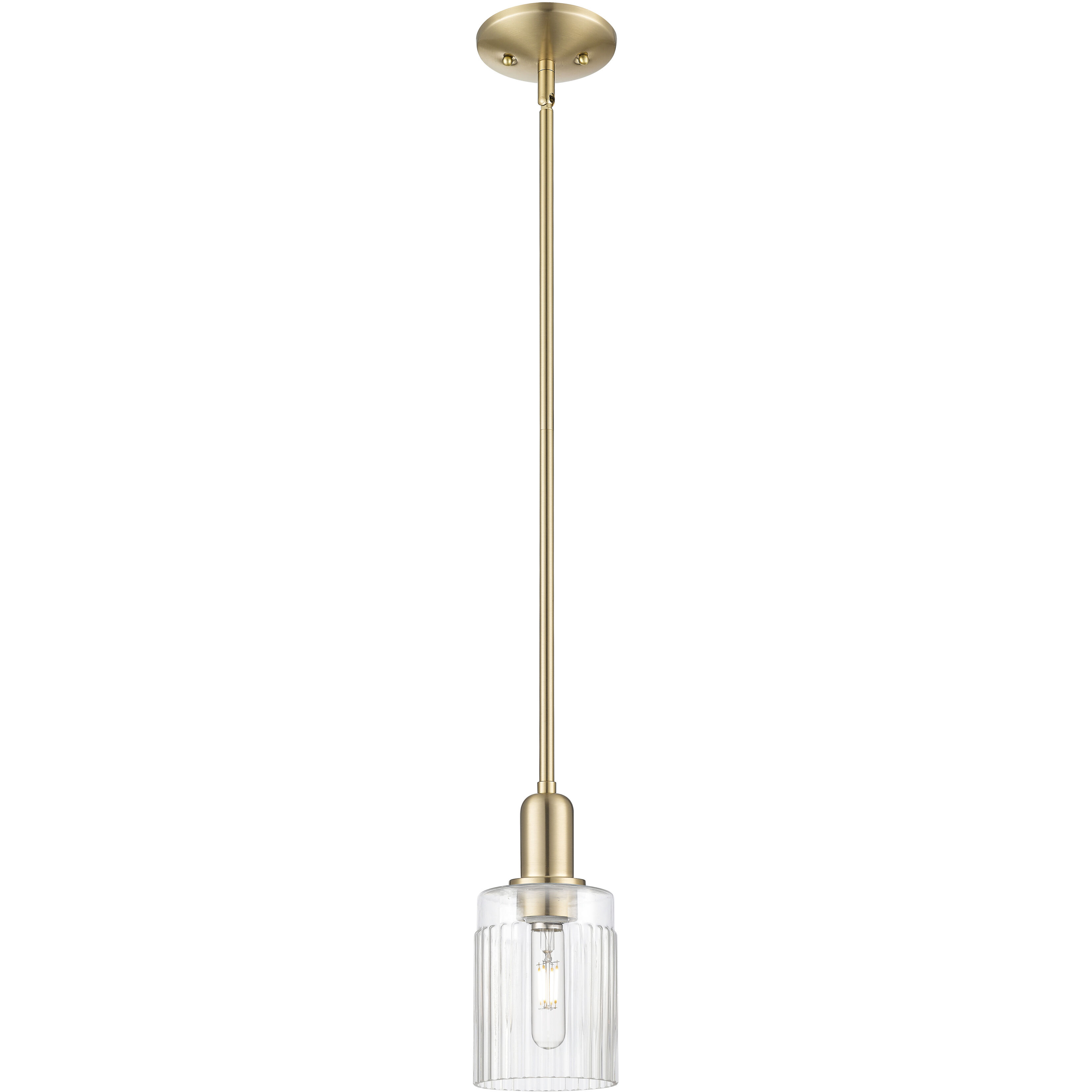 Arcadia Hadley 1 Light 4.88 inch Champagne Bronze Mini Pendant Ceiling Light in Clear
