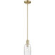 Arcadia Hadley 1 Light 4.88 inch Champagne Bronze Mini Pendant Ceiling Light in Clear
