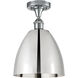 Edison Metal Bristol 1 Light 9 inch Polished Chrome Semi-Flush Mount Ceiling Light