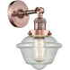 Franklin Restoration Small Oxford LED 7.5 inch Antique Copper Sconce Wall Light in Seedy Glass, Franklin Restoration
