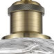 Ballston Small Deco Swirl LED 6 inch Antique Brass Semi-Flush Mount Ceiling Light, Ballston