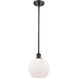 Ballston Athens 1 Light 8 inch Matte Black Pendant Ceiling Light in Matte White Glass, Ballston