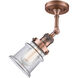 Franklin Restoration Small Canton 1 Light 6 inch Antique Copper Semi-Flush Mount Ceiling Light in Clear Glass, Franklin Restoration