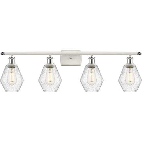 Ballston Cindyrella 4 Light 36 inch White and Polished Chrome Bath Vanity Light Wall Light in Incandescent, Seedy Glass