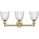 Castile 3 Light 24 inch Brushed Brass and Clear Bath Vanity Light Wall Light