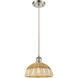 Ballston Bristol Natural II 1 Light 9 inch Brushed Satin Nickel Mini Pendant Ceiling Light