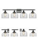 Ballston Large Bell LED 36 inch Matte Black Bath Vanity Light Wall Light in Clear Glass, Ballston