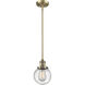 Franklin Restoration Beacon 1 Light 6 inch Brushed Brass Mini Pendant Ceiling Light in Incandescent, Seedy, Franklin Restoration
