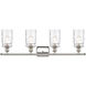 Ballston Candor 4 Light 36 inch Polished Nickel Bath Vanity Light Wall Light in Clear Waterglass, Ballston