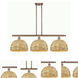 Woven Rattan Island Light Ceiling Light in Antique Copper