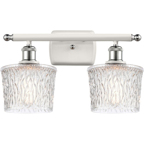 Ballston Niagra 2 Light 16 inch White and Polished Chrome Bath Vanity Light Wall Light, Ballston