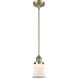 Franklin Restoration Small Canton 1 Light 7 inch Antique Brass Mini Pendant Ceiling Light in Incandescent, Matte White Glass, Franklin Restoration