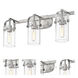Pilaster 3 Light 24 inch Brushed Satin Nickel Bath Vanity Light Wall Light