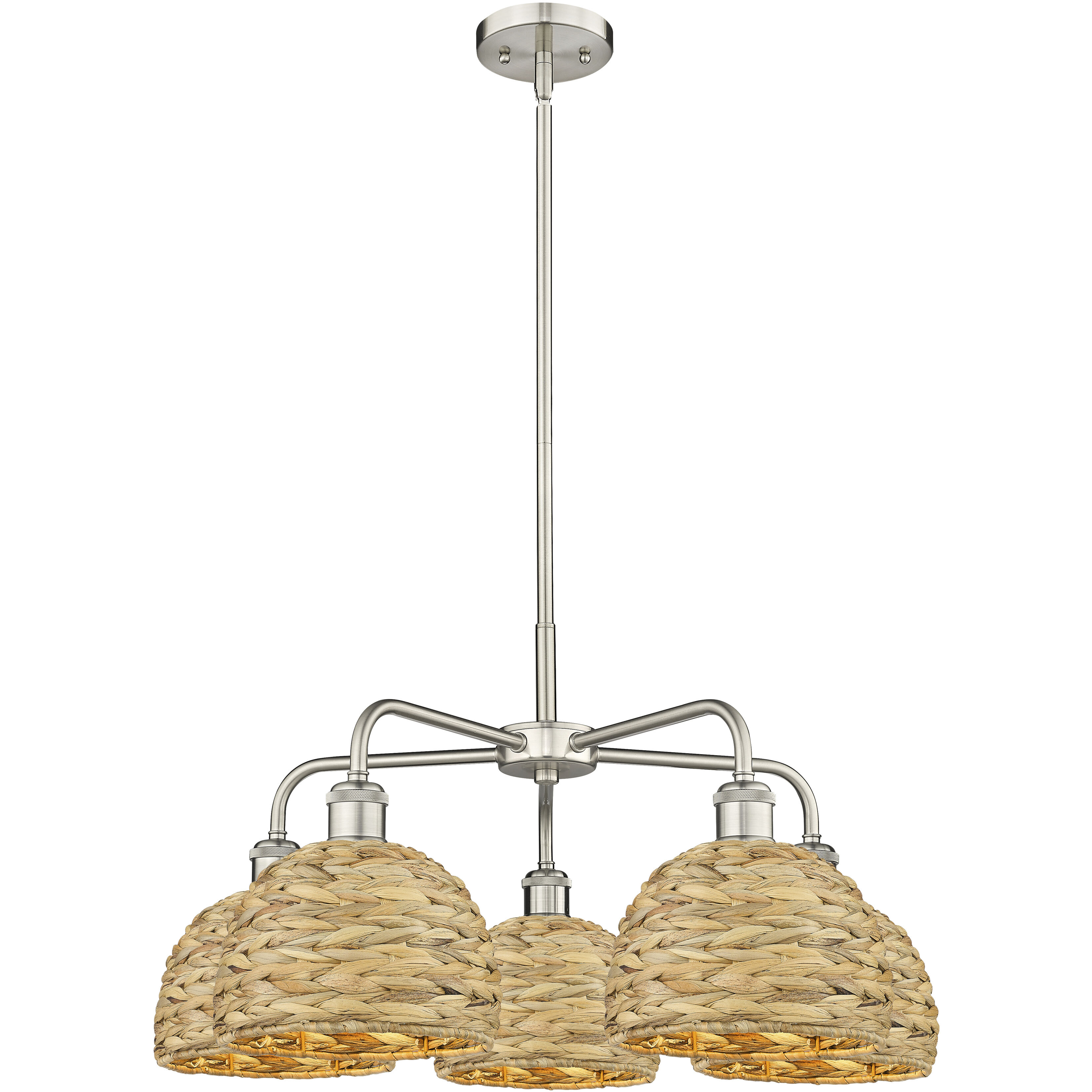 Ballston Woven Rattan 5 Light 26.50 inch Chandelier