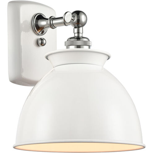 Ballston Adirondack 1 Light 8 inch White and Polished Chrome Sconce Wall Light in Incandescent, Glossy White, Ballston