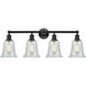 Edison Hanover 4 Light 33.25 inch Matte Black Bath Vanity Light Wall Light in Fishnet Glass