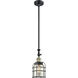 Franklin Restoration Bell Cage LED 6 inch Black Antique Brass Mini Pendant Ceiling Light in Silver Plated Mercury, Franklin Restoration