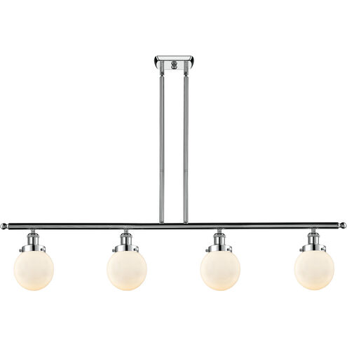 Ballston Beacon 4 Light 48 inch White and Polished Chrome Island Light Ceiling Light in Matte White Glass