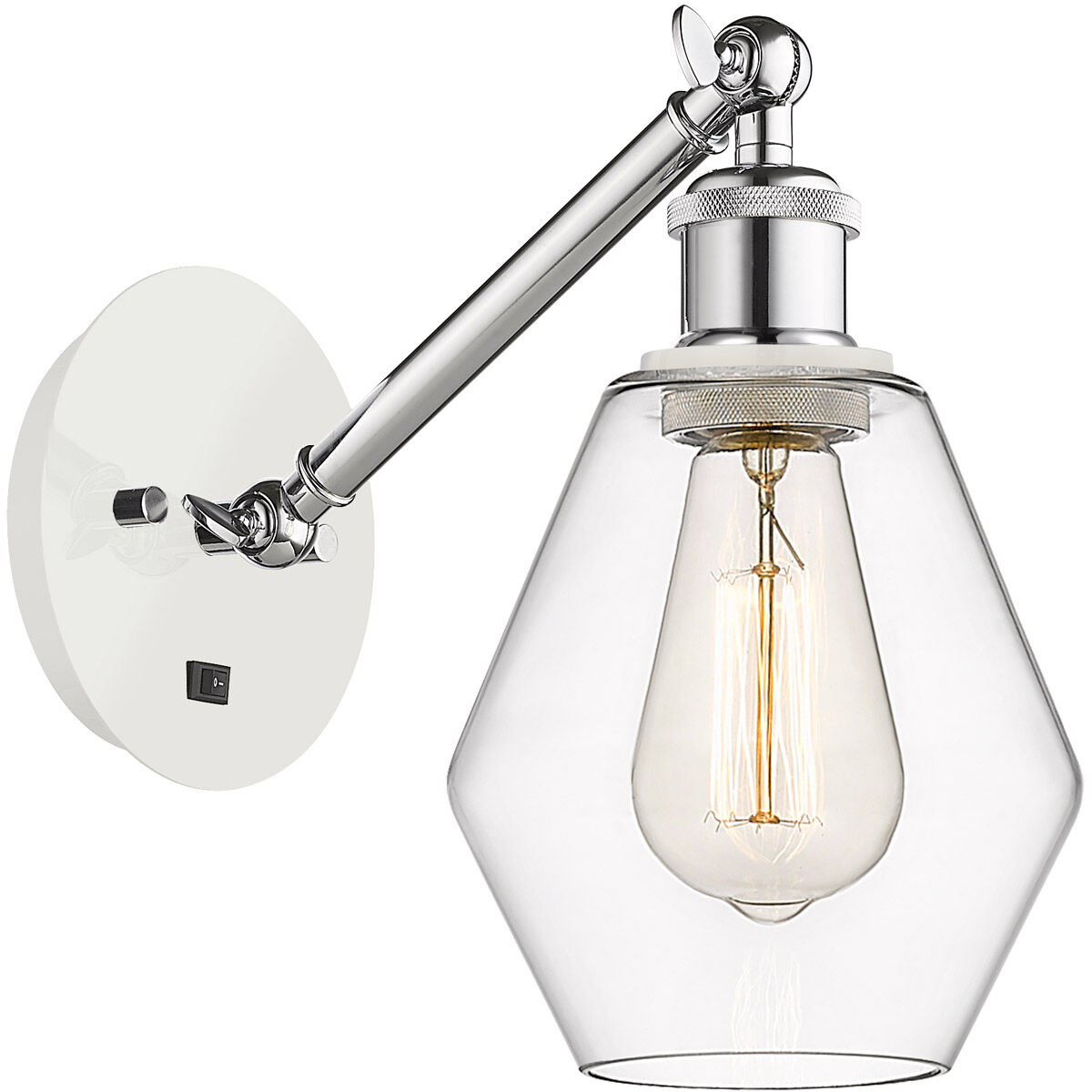 Ballston Cindyrella 1 Light 6 inch White and Polished Chrome Sconce Wall Light