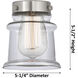 Small Canton 30 inch 3.5 watt Antique Brass Swing Arm Wall Light in Clear Glass, Franklin Restoration