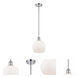 Ballston Athens 1 Light 8 inch Polished Chrome Pendant Ceiling Light in Matte White Glass, Ballston