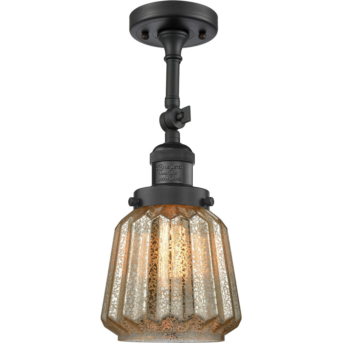 Franklin Restoration Chatham LED 6 inch Matte Black Sconce Wall Light in Mercury Glass, Franklin Restoration