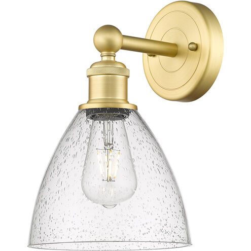 Bristol Glass Sconce Wall Light in Satin Gold, Seedy