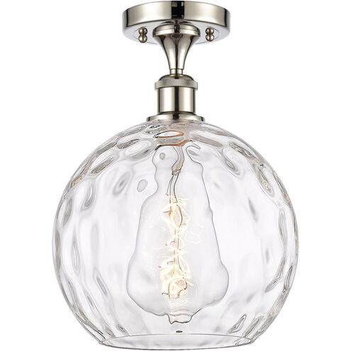 Ballston Athens Water Glass 1 Light 10 inch Polished Nickel Semi-Flush Mount Ceiling Light