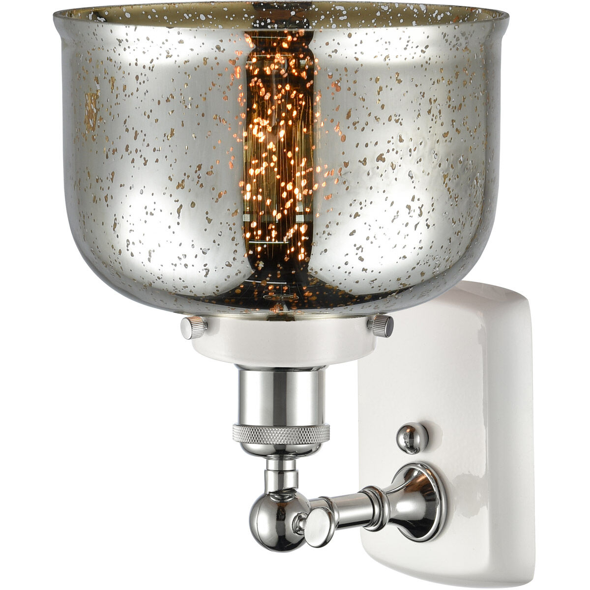 Ballston Bell 1 Light 8 inch White and Polished Chrome Sconce Wall Light