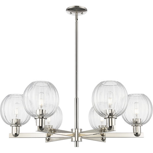 Preston 6 Light 23.88 inch Polished Nickel Chandelier Ceiling Light in Clear Glass