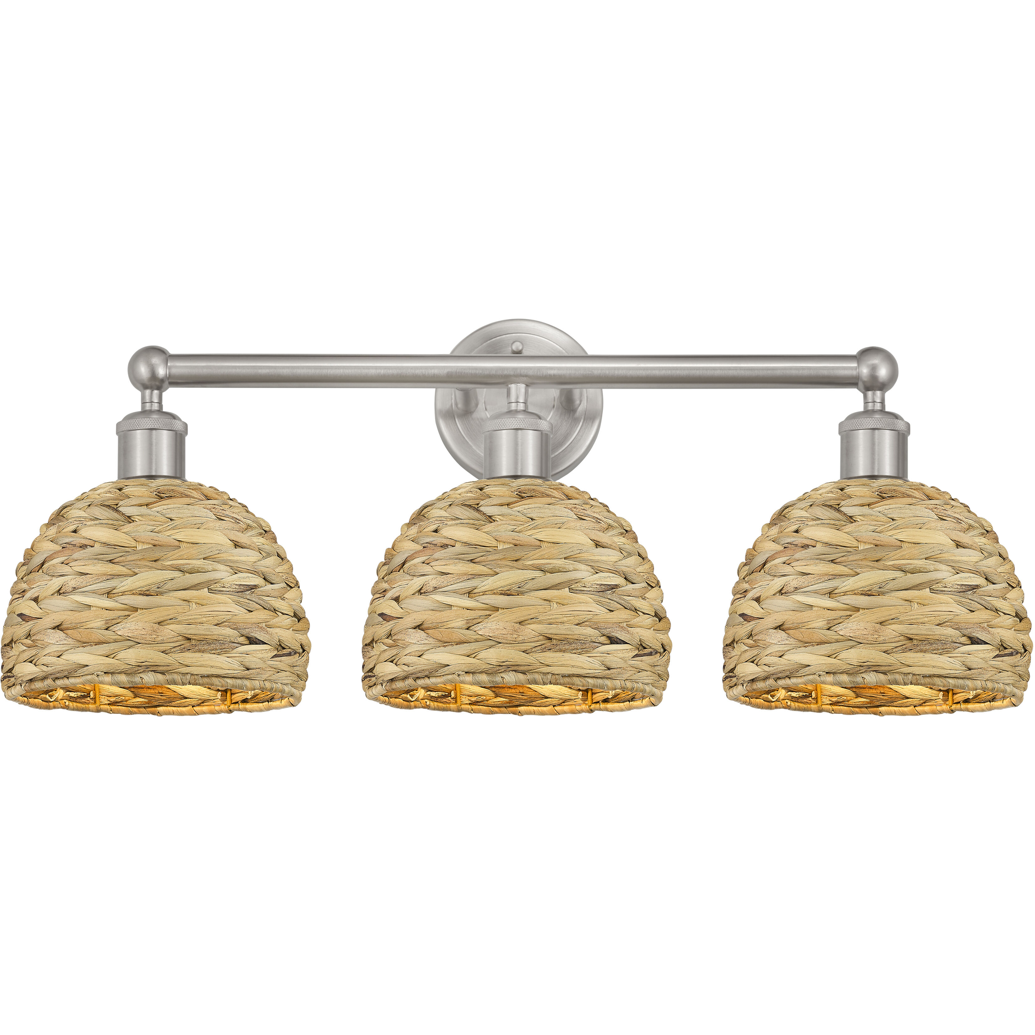 Edison Woven Rattan 3 Light 26.00 inch Bathroom Vanity Light