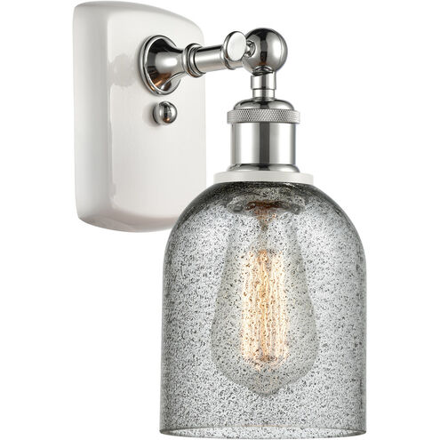 Ballston Caledonia LED 5 inch White and Polished Chrome Sconce Wall Light in Charcoal Glass, Ballston